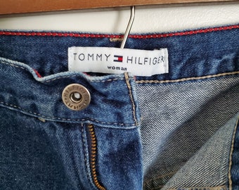 Vintage 90s Tommy Hilfiger denim blue jeans. Boyfriend Style Size 20