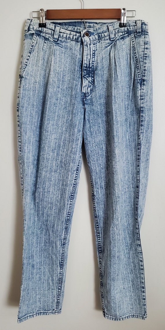 Vintage 90s Levi Strauss Acid Wash Jeans, Thin & … - image 3