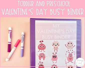 Valentine's Day Busy Binder | Toddler and Preschool Activity Set | Busy Book | Valentine's Kid's Activities