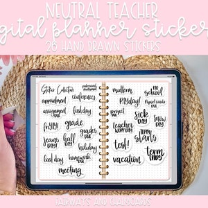 Neutral Profesor Digital Planner Pegatinas