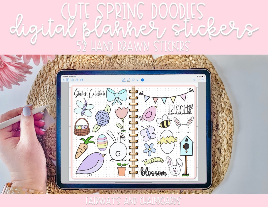 Cute Spring Digital Planner Stickers | Digital Journal | Digital ...