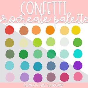 Paleta de cores Procreate Confetti | Paleta de cores brilhantes | Procriar Cores | Paleta Procriar