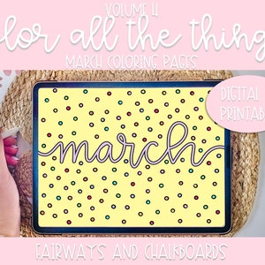 Color ALL The Things Volume 4: March Hand Drawn Coloring Pages | Coloring Activity | Procreate Coloring