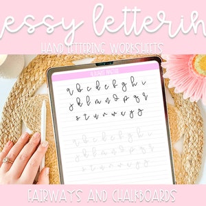 Messy Hand Lettering Worksheets | Lettering Workbook | Digital Hand Lettering | Procreate Workbook | Printable Worksheets