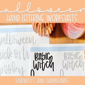 Halloween Hand Lettering Worksheets