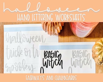 Halloween Hand Lettering Worksheets