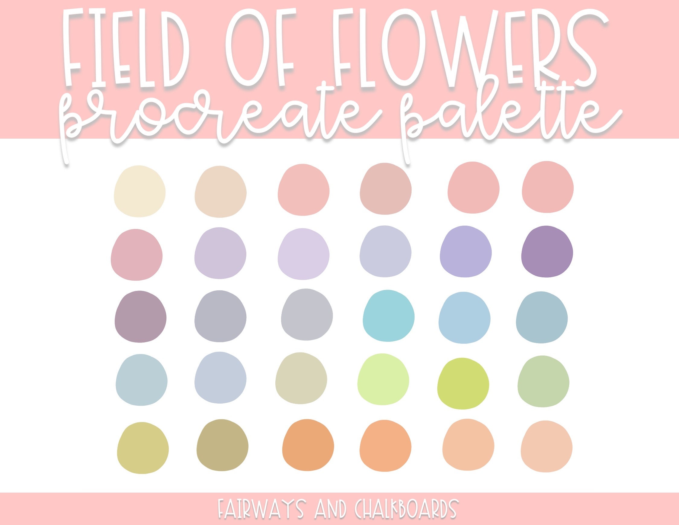Procreate Field Of Flowers Color Palette Pastel Color Palette Procreate