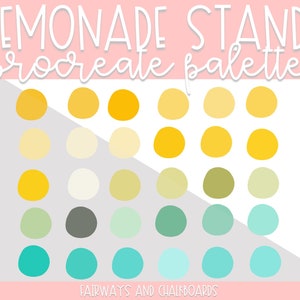 Procrear lemonade stand paleta de colores / paleta de colores brillantes / colores procreados / paleta procrear