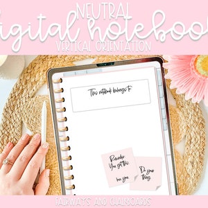 May include: Digital notebook with a vertical orientation. The notebook has a white interior with a gold spiral binding. The text "This notebook belongs to" is visible. Two sticky notes read "Remember: You got this. Love you" and "Do your thing."