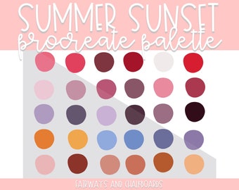 Procreate Summer Sunset Color Palette | Sunset Color Palette | Procreate Colors | Procreate Palette