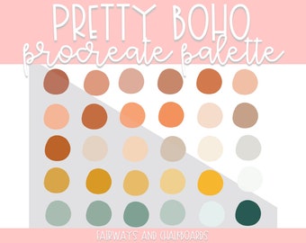 Procreate Pretty Boho Color Palette | Earthy Color Palette | Procreate Colors | Procreate Palette