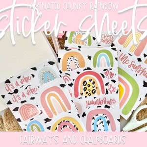 Chunky Rainbow Sticker Sheet Set | Laptop Stickers | VSCO Stickers | Sticker Aesthetic