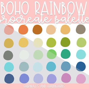 Procreate Boho Rainbow Color Palette | Boho Color Palette | Procreate Colors | Procreate Palette