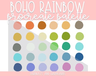 Procreate Boho Rainbow Color Palette | Boho Color Palette | Procreate Colors | Procreate Palette