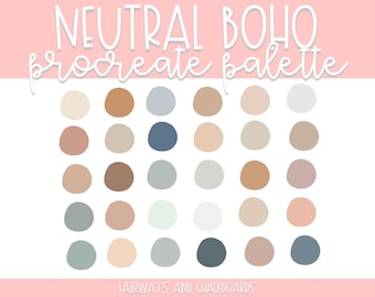Procreate Neutral Boho Color Palette | Neutral Color Palette | Procreate Colors | Procreate Palette