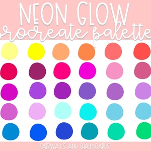 Procreate Neon Glow Color Palette | Fall Color Palette | Procreate Colors | Procreate Palette