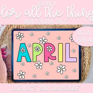Color ALL The Things Volume 4: April Hand Drawn Coloring Pages | Coloring Activity | Procreate Coloring