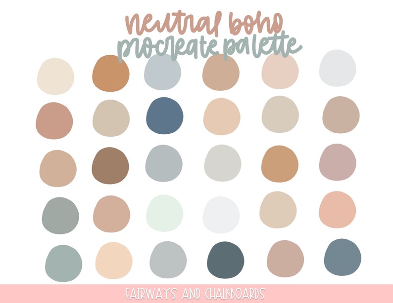 Procreate Neutral Boho Color Palette Neutral Color Palette Etsy