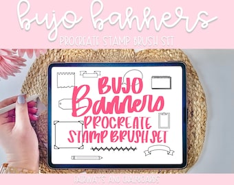 Bujo Banners Procreate Stamp Set | Stamp Brushes for Procreate | Stamp Bundle for Procreate | Procreate Brush Bundle