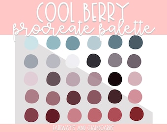 Procreate Cool Berry Color Palette | Bright Color Palette | Procreate Colors | Procreate Palette