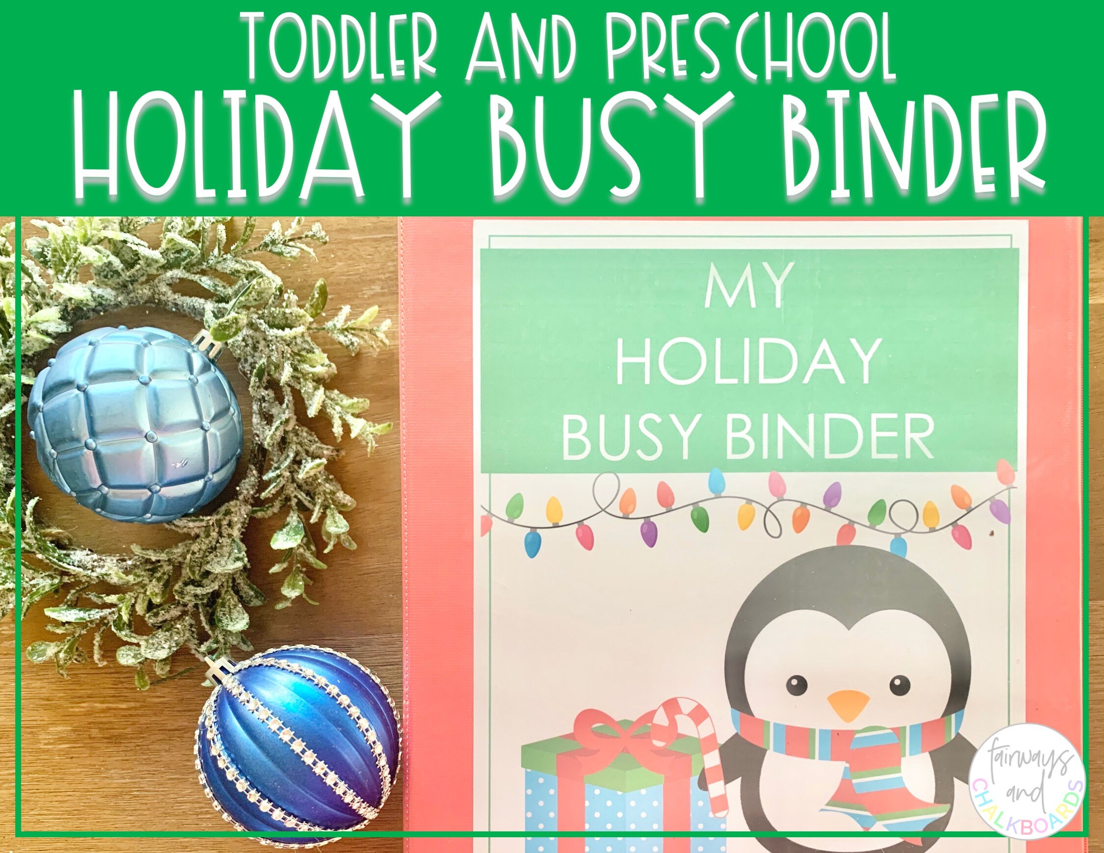 Holiday Busy Binder Toddler and Preschool Activity Set Busy Book