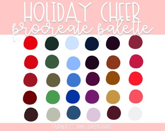 Procreate Holiday Cheer Color Palette | Holiday Color Palette | Procreate Colors | Procreate Palette