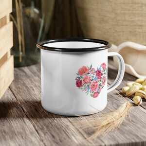 Flower Heart Enamel Camp Cup