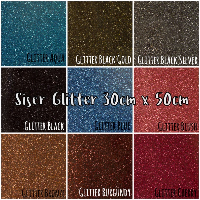 Glitter HTV Vinyl Sheet 30cm X 50cm Fits Most Hobby Die Cut Machines