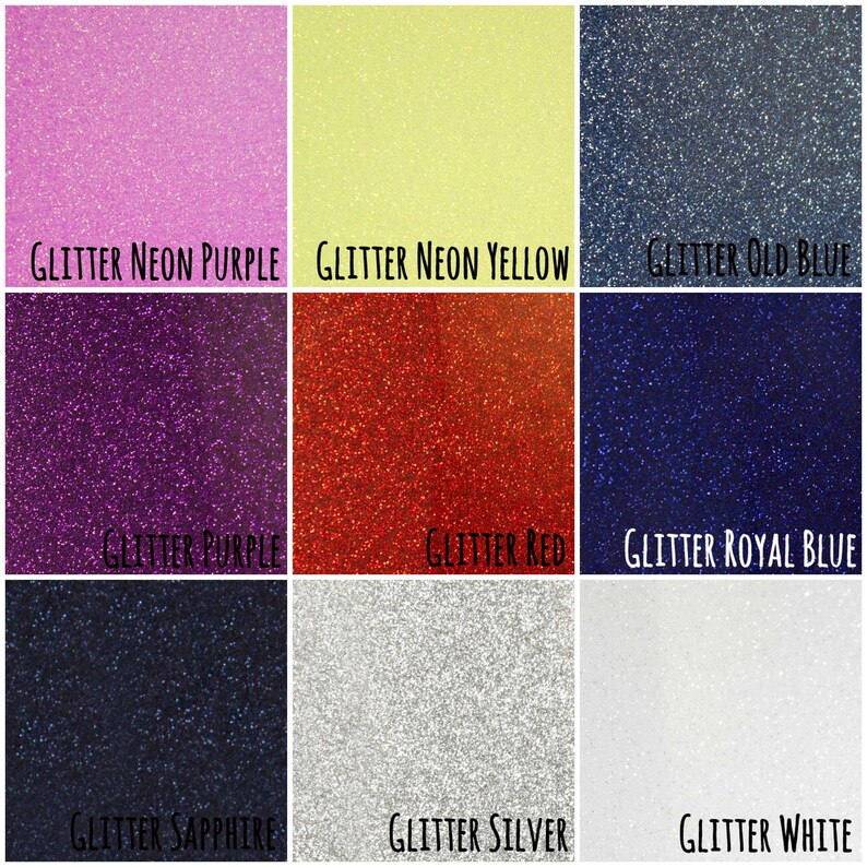 Glitter HTV Vinyl Sheet 30cm X 50cm Fits Most Hobby Die Cut Machines