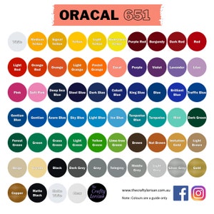 Oracal 651 Permanent Adhesive Backed Vinyl 63 Colours - Australian Stock image 1