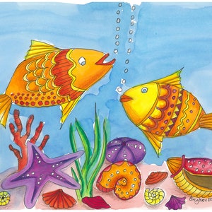 Easy Fish Painting For Kids [Free Template]