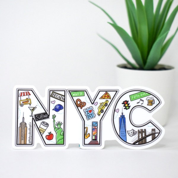 NYC Sticker - New York City Sticker - New Yorker gift - Waterproof sticker - I love NYC -