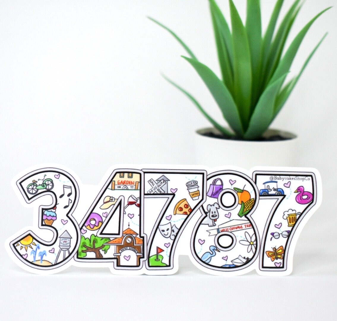 34787 Zip Code Winter Garden Sticker - Etsy