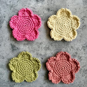 Grand Coaster sakura crocheté en coton