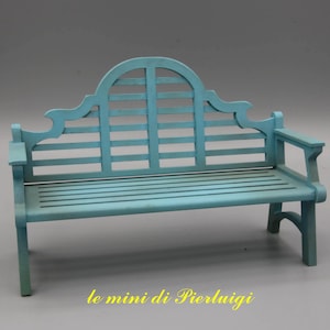 Wooden kit – garden bench for dollshouse in 1:12 scale - furniture for dolls, dollshouse miniature