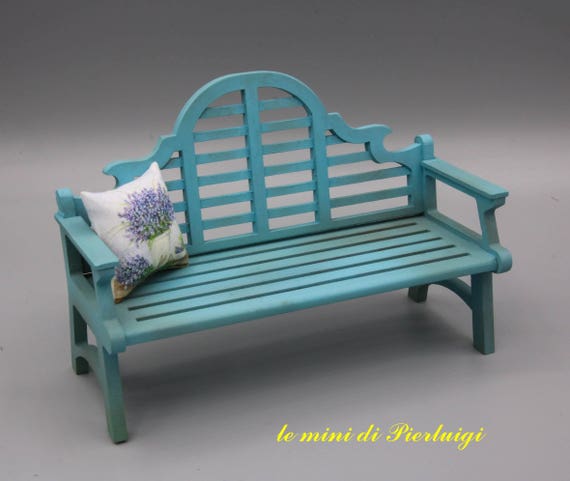 1:12 Scale Natural Finish Wooden Love Seat Dolls House Garden Bench Furniture