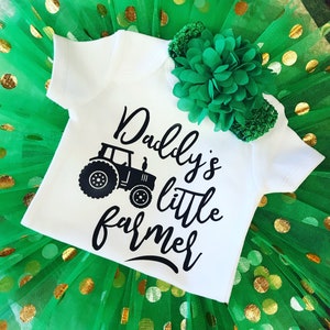 Daddy&#39;s Little Farmer Bodysuit Set, Daddy&#39;s Little Farmer, Tractor, Baby Girl Tractor Bodysuit, Farmer, Farm Baby, Farm Girl, Tractor Girl