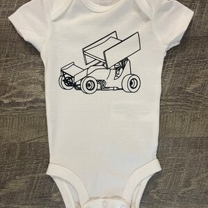 Sprint Car, Sprint Car Bodysuit, Samochód wyścigowy, Tor żużlowy, Race Track Bodysuit, Sprint, Samochód, Chłopczyk, Dziewczynka, Race Baby, Wyścig, Tor, Jazda