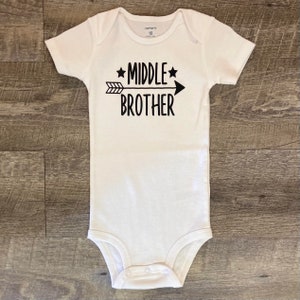 Middle Brother Bodysuit, Little Brother Shirt, Newborn Bodysuit, Baby Shower Gift, Baby Bodysuit, Baby Brother, Boy Brother Bodysuit, Boy