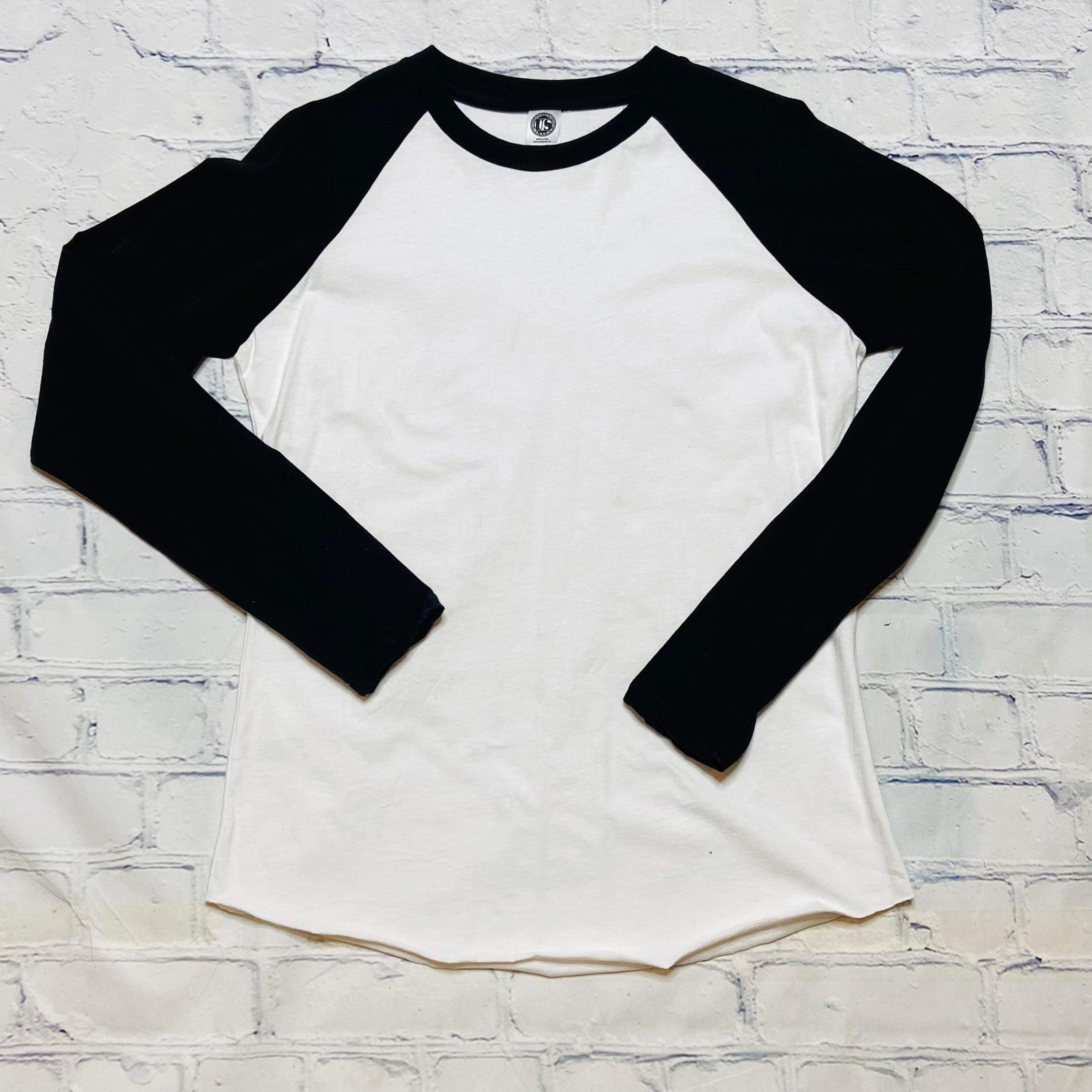 Raglan Plain Shirt Unisex Raglan Black/white - Etsy