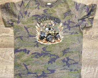 Little Hunter Boy's T-shirt, Mallard Tee, Youth Hunting T-shirt, Camouflage Tee, Hunting Tee, Boy Tshirt, Little Hunter Gift, Hunting