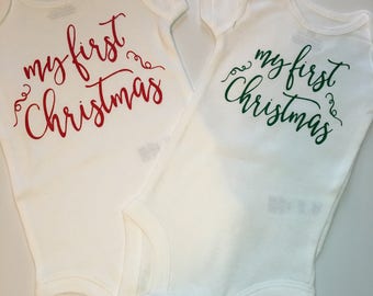My First Christmas, Baby Christmas Bodysuit, My First Christmas Bodysuit, First Babies Christmas Bodysuit, Baby Boy, Baby Girl, Christmas