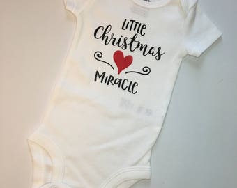 Little Christmas Miracle Bodysuit, Little Christmas  Miracle, Little, Christmas, Miracle, New Baby, Baby Girl Bodysuit, Baby Boy Bodysuit