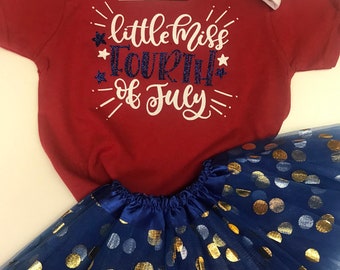 Little Miss 4 de julio, Little Miss Fourth of July camiseta para niños pequeños, niño pequeño, niños, 4 de julio, ropa de los niños, niña