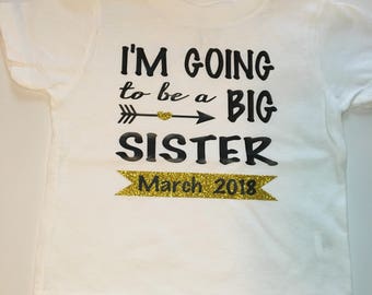 I'm Going to Be a Big Sister, Big Sister, Sister, Announcement, New Baby Announcement, Personalize, Brothers, Sisters, New Baby, Baby Reveal