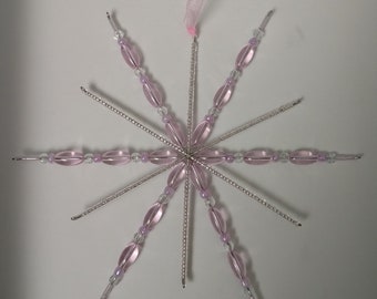 Glass Beaded Snowflake Ornament