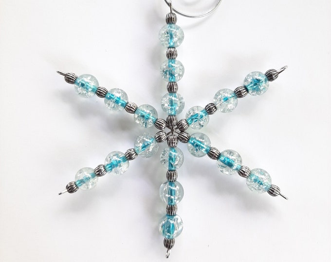 Glass Beaded Snowflake Ornament Etsy