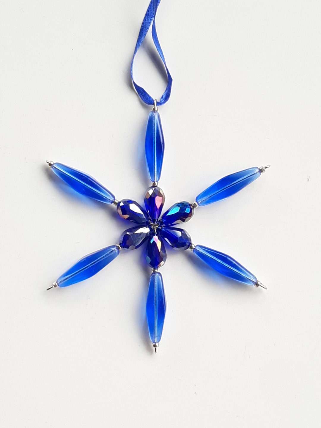 Glass Beaded Snowflake Ornament Etsy