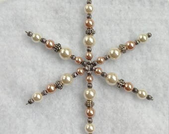 Glass Beaded Snowflake Ornament