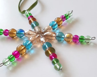 Glass Beaded Snowflake Ornament